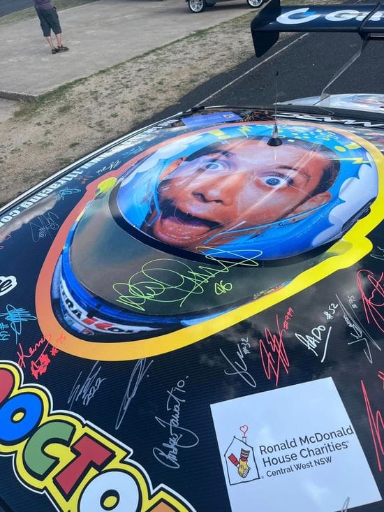 Signed Rossi Roof for Auction at Bathurst 12hr